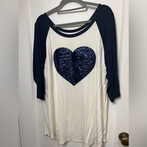 Adorable Heart Shirt with Blue Sparkle Heart!